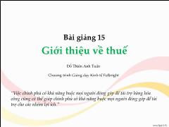 Bài giảng 15: Giới thiệu về thuế