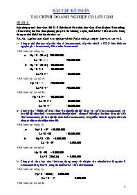 Bài tập kế toán tài chính doanh nghiệp có lời giải