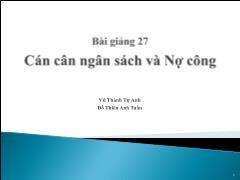 Cán cân ngân sách và nợ công