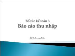 Kế toán, kiểm toán - Báo cáo thu nhập