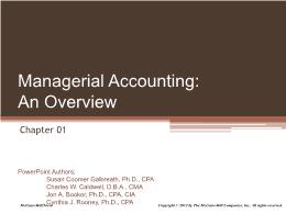 Kế toán, kiểm toán - Chapter 01: Managerial accounting: an overview