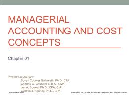 Kế toán, kiểm toán - Chapter 01: Managerial accounting and cost concepts