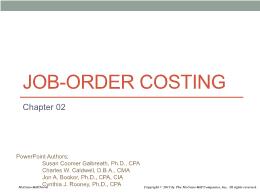 Kế toán, kiểm toán - Chapter 02: Job - Order costing