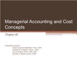 Kế toán, kiểm toán - Chapter 02: Managerial accounting and cost concepts