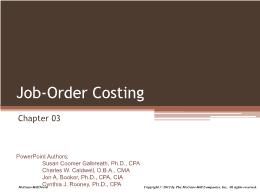 Kế toán, kiểm toán - Chapter 03: Job - Order costing