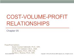 Kế toán, kiểm toán - Chapter 05: Cost - Volume - profit relationships