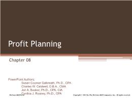 Kế toán, kiểm toán - Chapter 08: Profit planning