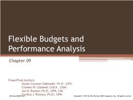 Kế toán, kiểm toán - Chapter 09: Flexible budgets and performance analysis