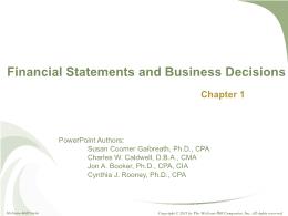 Kế toán, kiểm toán - Chapter 1: Financial statements and business decisions