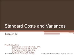 Kế toán, kiểm toán - Chapter 10: Standard costs and variances
