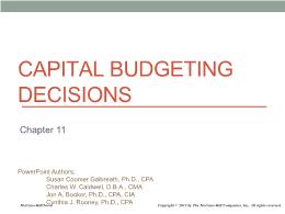 Kế toán, kiểm toán - Chapter 11: Capital budgeting decisions