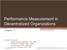 Kế toán, kiểm toán - Chapter 11: Performance measurement in decentralized organizations
