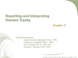 Kế toán, kiểm toán - Chapter 11: Reporting and interpreting owners’ equity