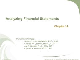 Kế toán, kiểm toán - Chapter 14: Analyzing financial statements