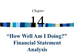 Kế toán, kiểm toán - Chapter 14: How well am i doing? Financial statement analysis