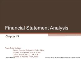 Kế toán, kiểm toán - Chapter 15: Financial statement analysis