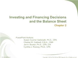 Kế toán, kiểm toán - Chapter 2: Investing and financing decisions and the balance sheet