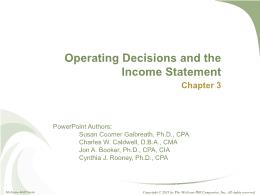 Kế toán, kiểm toán - Chapter 3: Operating decisions and the income statement