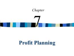 Kế toán, kiểm toán - Chapter 7: Profit planning