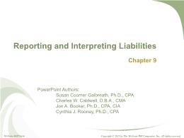 Kế toán, kiểm toán - Chapter 9: Reporting and interpreting liabilities