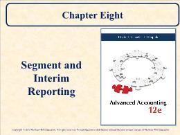 Kế toán, kiểm toán - Chapter eight: Eegment and interim reporting