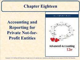 Kế toán, kiểm toán - Chapter eighteen: Accounting and reporting for private not - For - profit entities