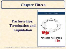 Kế toán, kiểm toán - Chapter fifteen: Partnerships: termination and liquidation