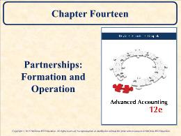 Kế toán, kiểm toán - Chapter fourteen: Partnerships: formation and operation