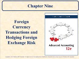 Kế toán, kiểm toán - Chapter nine: Foreign currency transactions and hedging foreign exchange risk