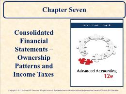 Kế toán, kiểm toán - Chapter seven: Consolidated financial statements – ownership patterns and income taxes