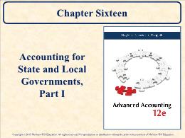 Kế toán, kiểm toán - Chapter sixteen: Accounting for state and local governments