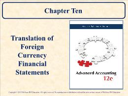 Kế toán, kiểm toán - Chapter ten: Translation of foreign currency financial statements