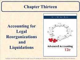 Kế toán, kiểm toán - Chapter thirteen: Accounting for legal reorganizations and liquidations