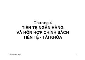 Lý thuyết tiền tệ tín dụng - Chương 4: Tiền tệ ngân hàng và hỗn hợp chính sách tiền tệ - Tài khóa