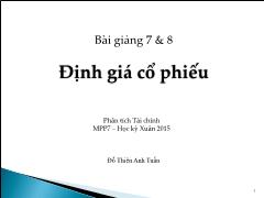 Lý thuyết tiền tệ tín dụng - Định giá cổ phiếu