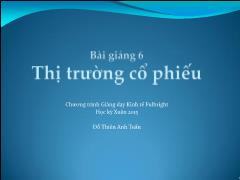 Lý thuyết tiền tệ tín dụng - Thị trường cổ phiếu