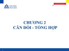 Nguyên lý kế toán - Chương 2: Cân đối - Tổng hợp