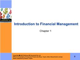 Tài chính doanh nghiệp - Chapter 1: Introduction to financial management