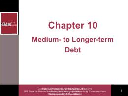 Tài chính doanh nghiệp - Chapter 10: Medium - To longer - term debt