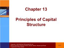 Tài chính doanh nghiệp - Chapter 13: Principles of capital structure