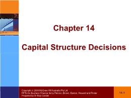 Tài chính doanh nghiệp - Chapter 14: Capital structure decisions
