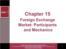 Tài chính doanh nghiệp - Chapter 15: Foreign exchange market: participants and mechanics