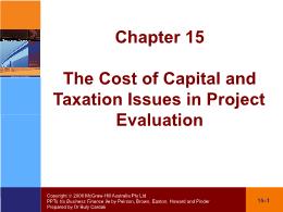 Tài chính doanh nghiệp - Chapter 15: The cost of capital and taxation issues in project evaluation