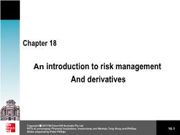 Tài chính doanh nghiệp - Chapter 18: An introduction to risk management And derivatives