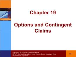 Tài chính doanh nghiệp - Chapter 19: Options and contingent claims