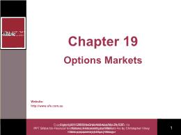 Tài chính doanh nghiệp - Chapter 19: Options markets