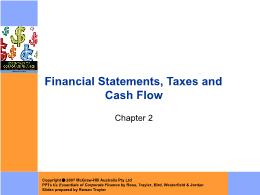 Tài chính doanh nghiệp - Chapter 2: Financial statements, taxes and cash flow
