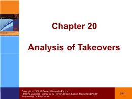 Tài chính doanh nghiệp - Chapter 20: Analysis of takeovers