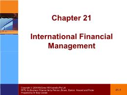 Tài chính doanh nghiệp - Chapter 21: International financial management