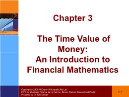 Tài chính doanh nghiệp - Chapter 3: The time value of money: An introduction to financial mathematics
